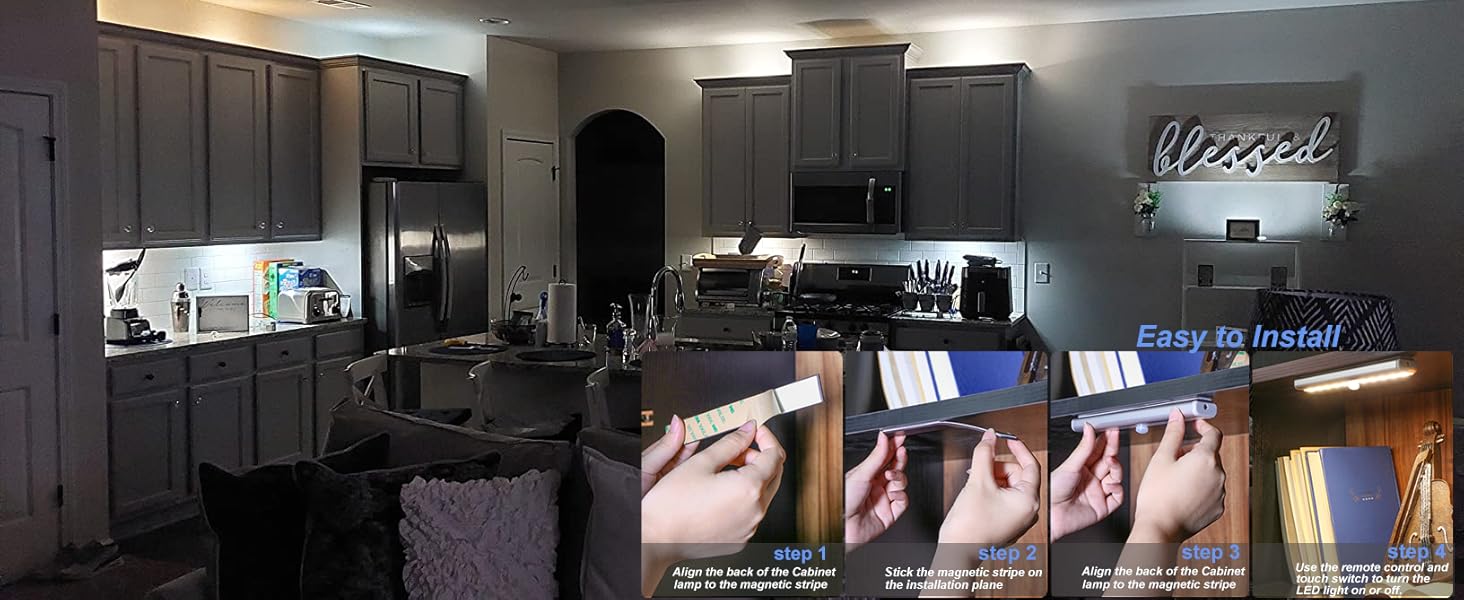 rechargeable under cabinet lighting with remote wireless led lights with remote