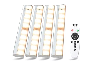 Under Cabinet Lighting Remote Control 20LED Counter Lights Wireless Rechargeable LED Closet Light Bar, Perfect for Kitchen Shelf Hallway Stairs, 3 Colors 6 Pack(图11)