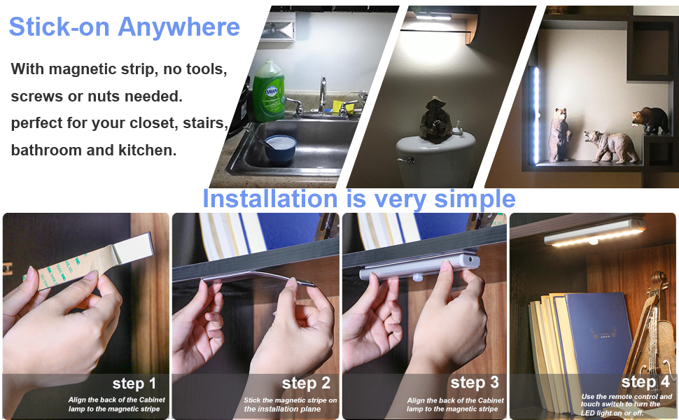 Closet Light under cabinet lights led lights battery operated under counter lighting bar cabinet